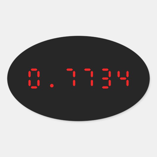 Sticker Ovale Calculatrice LED Bonjour | 0,7734 (Devant)