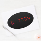 Sticker Ovale Calculatrice LED Bonjour | 0,7734 (Enveloppe)
