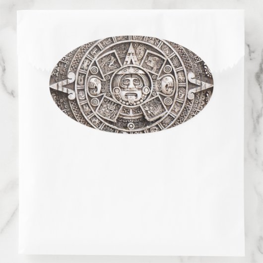 Sticker Ovale Calendrier maya (Sac)