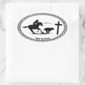 Sticker Ovale Calf Roping Cross Style Euro (Sac)