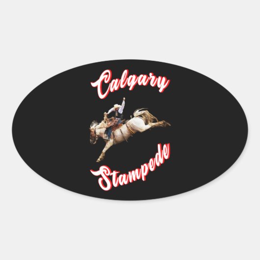 Sticker Ovale Calgary Heure Canada Juillet Riders Calgary Stampe (Devant)