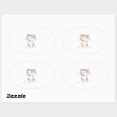 Sticker ovale Calico Kitten joueur (Feuille)