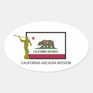 STICKER OVALE CALIFORNIA ARCADIA MISSION LDS CTR