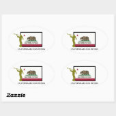 STICKER OVALE CALIFORNIA ARCADIA MISSION LDS CTR (Feuille)