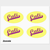 Sticker Ovale California Cali Logo Purple Yellow (Feuille)