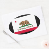 Sticker Ovale California State Flag Design (Enveloppe)