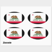 Sticker Ovale California State Flag Design (Feuille)