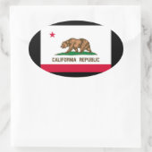 Sticker Ovale California State Flag Design (Sac)