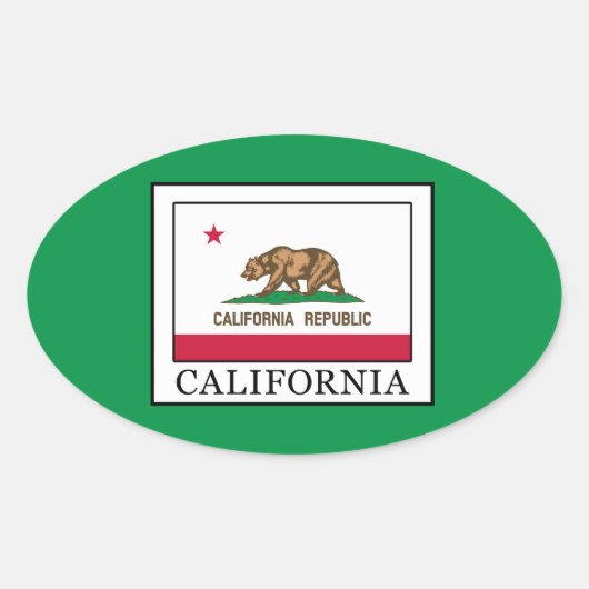 Sticker Ovale Californie (Devant)