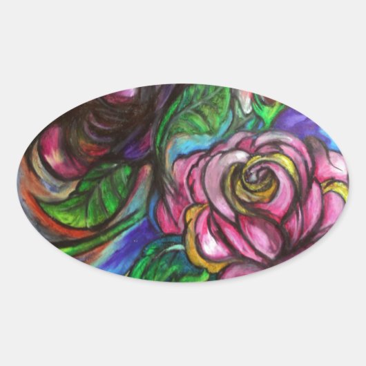 Sticker Ovale Calla Lillies (Devant)