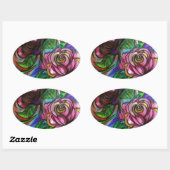 Sticker Ovale Calla Lillies (Feuille)