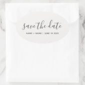 Sticker Ovale Calligraphie Enregistrer le Faire-part Mariage dat (Sac)