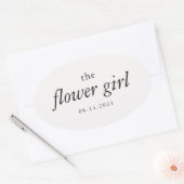 Sticker Ovale Calligraphie moderne Flower Mariage (Enveloppe)