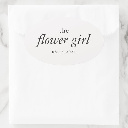 Sticker Ovale Calligraphie moderne Flower Mariage (Sac)