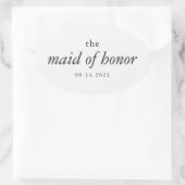 Sticker Ovale Calligraphie moderne Maid of Honor Mariage (Sac)