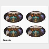 Sticker Ovale Calling the Spirit Animals (Feuille)