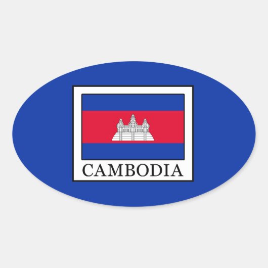 Sticker Ovale Cambodge (Devant)