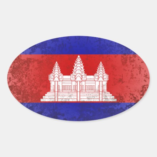 Sticker Ovale Cambodge (Devant)