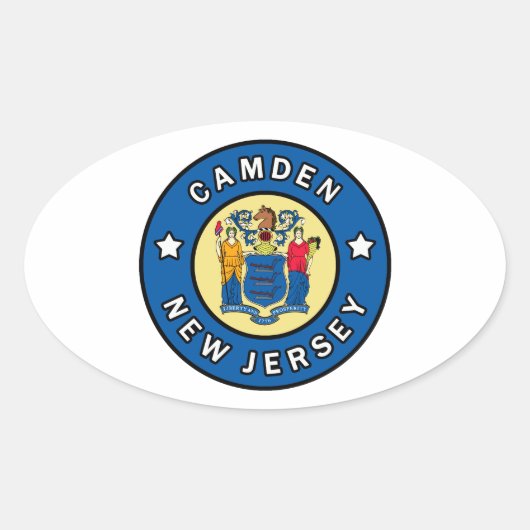 Sticker Ovale Camden New Jersey (Devant)