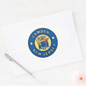Sticker Ovale Camden New Jersey (Enveloppe)