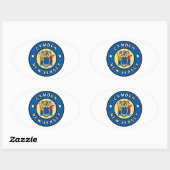 Sticker Ovale Camden New Jersey (Feuille)