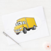 Sticker Ovale Camion de livraison Carton jaune (Enveloppe)