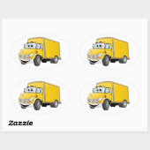 Sticker Ovale Camion de livraison Carton jaune (Feuille)