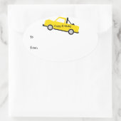 Sticker Ovale Camion de ramassage jaune (Sac)