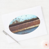 Sticker Ovale Camion rouillé bleu et turquoise gros plan (Enveloppe)