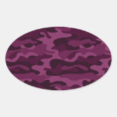 Sticker Ovale Camo de couleur violette tyrienne (Devant)