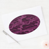 Sticker Ovale Camo de couleur violette tyrienne (Enveloppe)