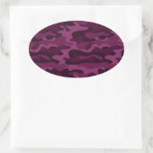 Sticker Ovale Camo de couleur violette tyrienne (Sac)