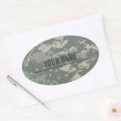 Sticker Ovale Camouflage ACU de l'armée sur mesure (Enveloppe)