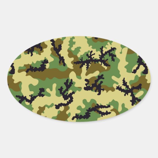 Sticker Ovale Camouflage des bois (Devant)