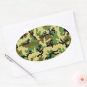 Sticker Ovale Camouflage des bois (Enveloppe)
