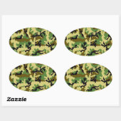 Sticker Ovale Camouflage des bois (Feuille)
