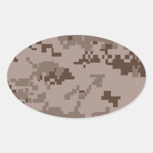 Sticker Ovale Camouflage du désert du Marpat du Corps des Marin