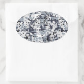 Sticker Ovale Camouflage numérique de style urbain (Sac)