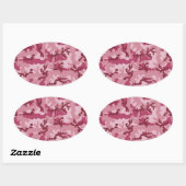 Sticker Ovale Camouflage rose (Feuille)