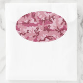Sticker Ovale Camouflage rose (Sac)