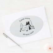 Sticker Ovale Camp plus de stress moins (Enveloppe)