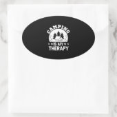 Sticker Ovale Camping is my therapy (Sac)