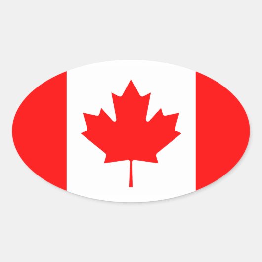 Sticker Ovale Canada - Drapeau canadien (Devant)