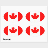 Sticker Ovale Canada - Drapeau canadien (Feuille)