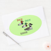 Sticker Ovale Canard Canard Goose (Enveloppe)