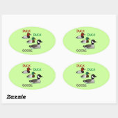 Sticker Ovale Canard Canard Goose (Feuille)