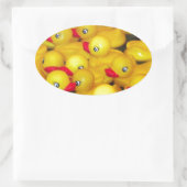 Sticker Ovale Canards en caoutchouc jaune mignon (Sac)