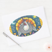 STICKER OVALE CANDY CORN TURKEY, FEUILLE DE BILLETS (Enveloppe)