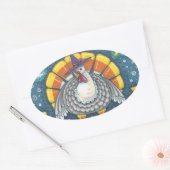 STICKER OVALE CANDY CORN TURKEY, FEUILLE DE BILLETS (Enveloppe)