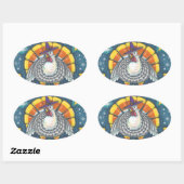 STICKER OVALE CANDY CORN TURKEY, FEUILLE DE BILLETS (Feuille)